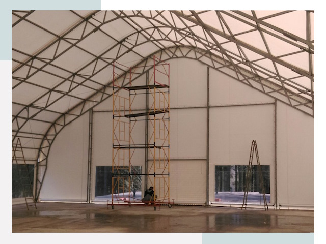 Шатровые ангары в Крымске